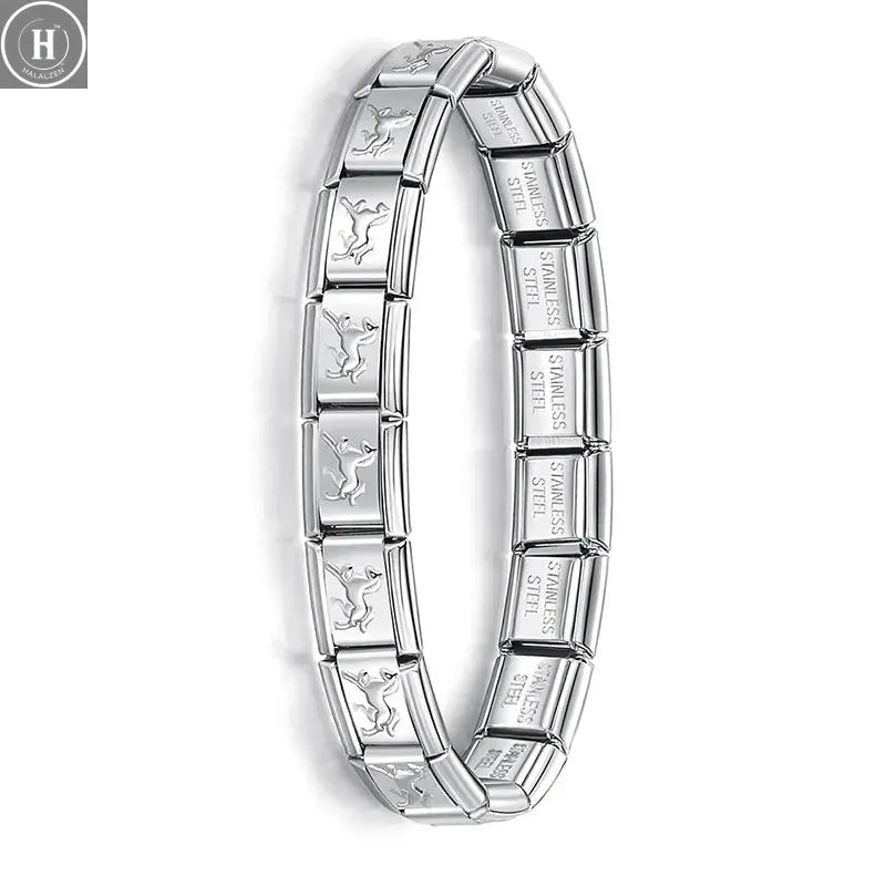 Hapiship New Women's Jewelry 9mm Width Italian Elastic Charm Bracelet Fashion Stainless Steel Bangle ST- HALALZEN
