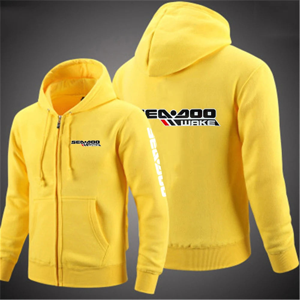 Sea Doo Seadoo Moto 2023 Men New Long Sleeves Cotton Solid Color Zipper Couples Hoodies Custom Sweatshirt Fashionable tops
