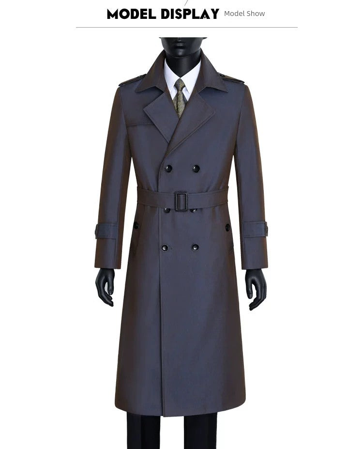 Men's Long Type Trench Coat over the Knee Autumn and Winter New Arrival K-style Men Outwear Fashion Trendy Trench Long Coat Overcoat