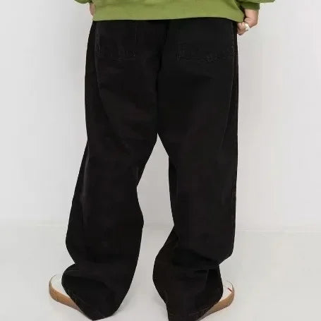 Polar big boy jeans black skateboarding denim pants y2k casual streetwear loose mens baggy jeans harajuku men clothing