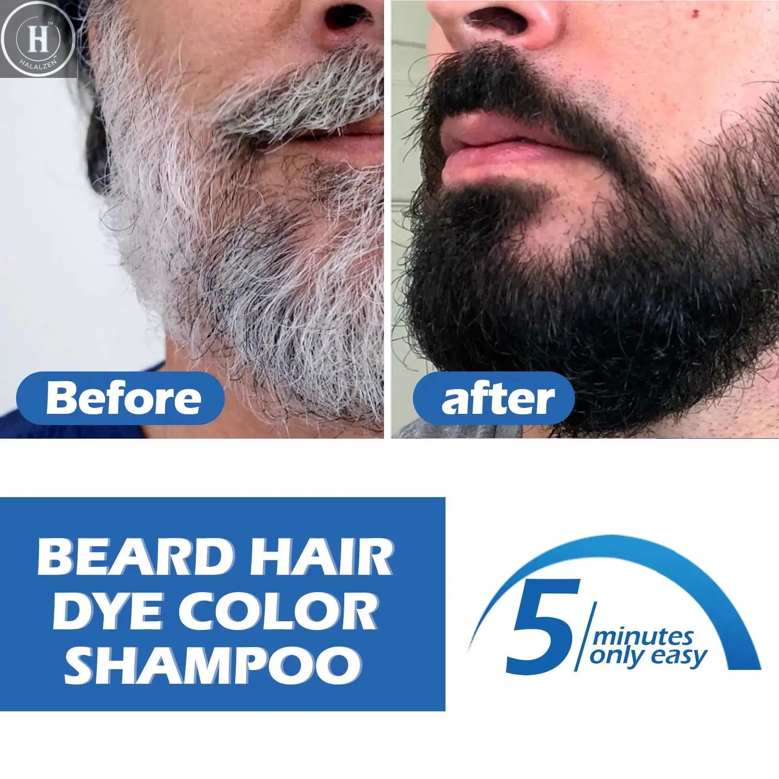 100ml Herbal Extract Fast Permanent Black Dye Grey Hair Shampoo Natural Black Beard Dye Shampoo For Men Hair Color Dye Cream HALALZEN