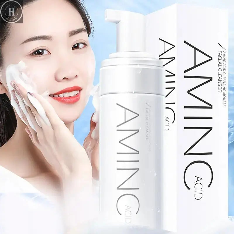 100/150ml Amino Acid Cleansing Mousse Oil Control Deep Cleaning Mites Removal Acne Moisturizing Face Cleanser Foam Brighten Skin HALALZEN