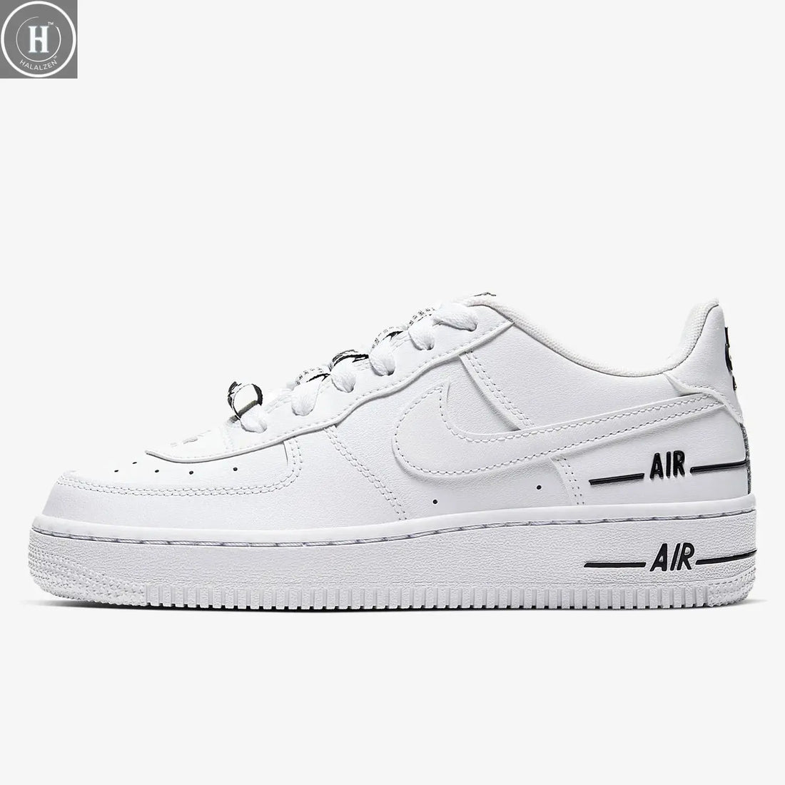 Nike genuine AIR FORCE 1 LV8 (GS) children's fashionable sports shoes CJ4092-100 HALALZEN