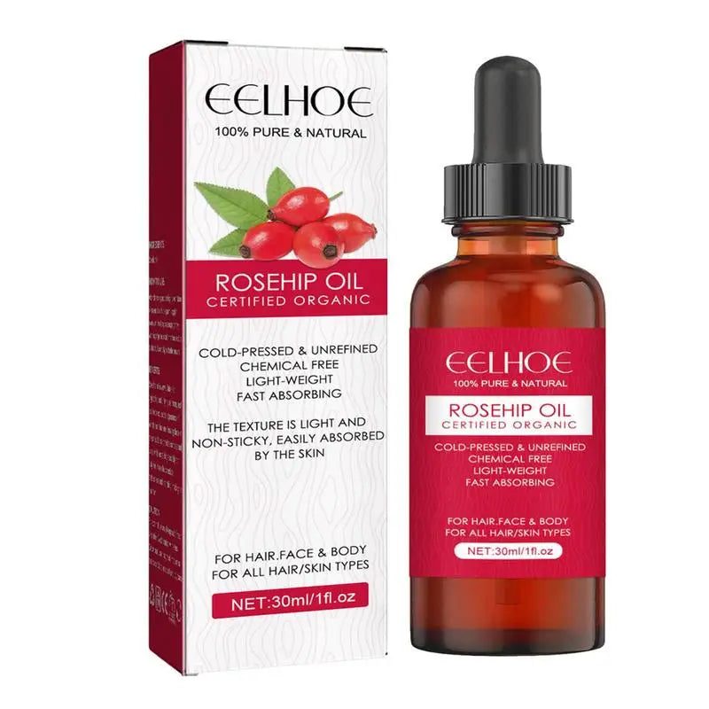 Rosehip Oil for Face & Skin Organic Rosehip Seed Oil for Gua Sha Massage Pure Cold Pressed Rose Hip Oil for Acne Scars HALALZEN