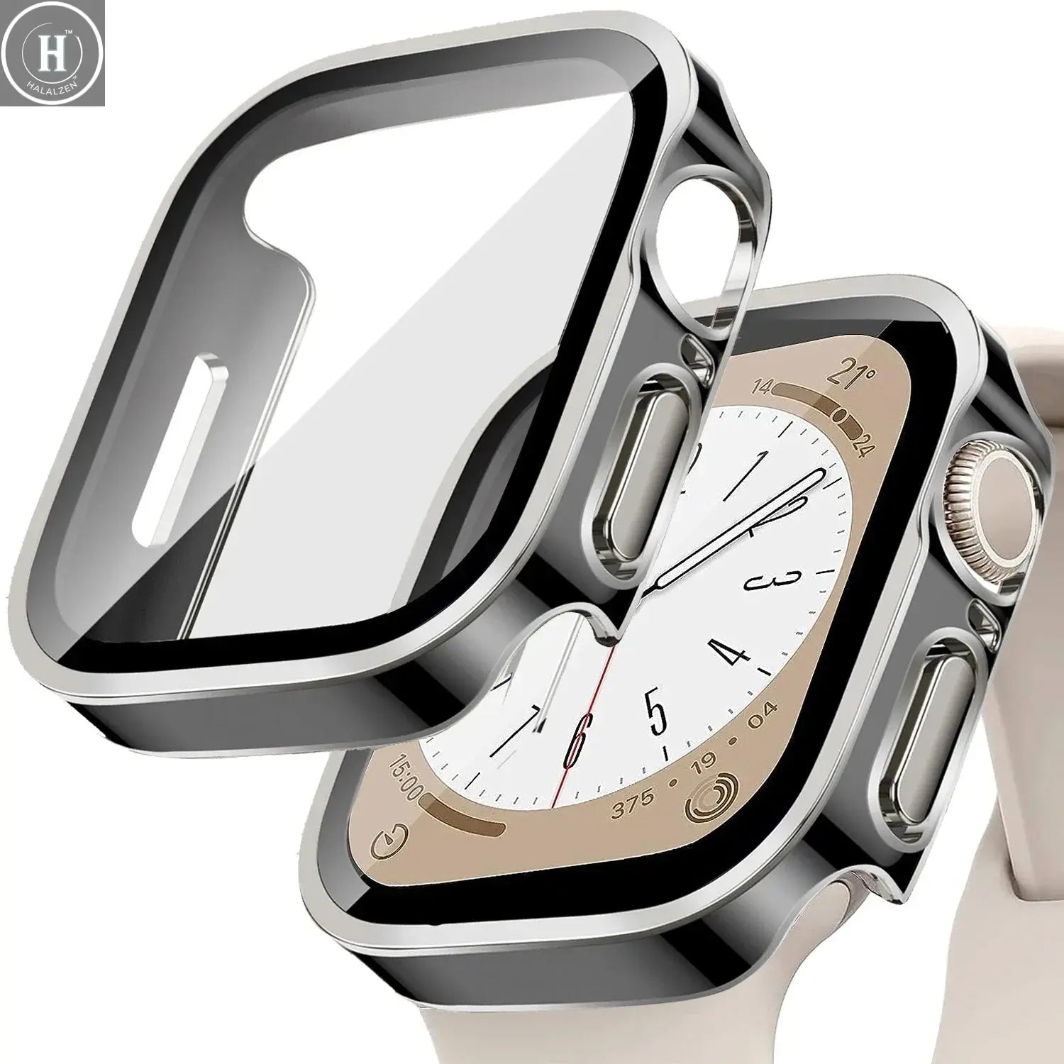 Tempered Glass+Cover For Apple Watch 11 10 9 8 7 46mm 42mm PC Bumper Screen Protector Case iWatch Series 7 6 5 4 SE3 44 40 45mm HALALZEN