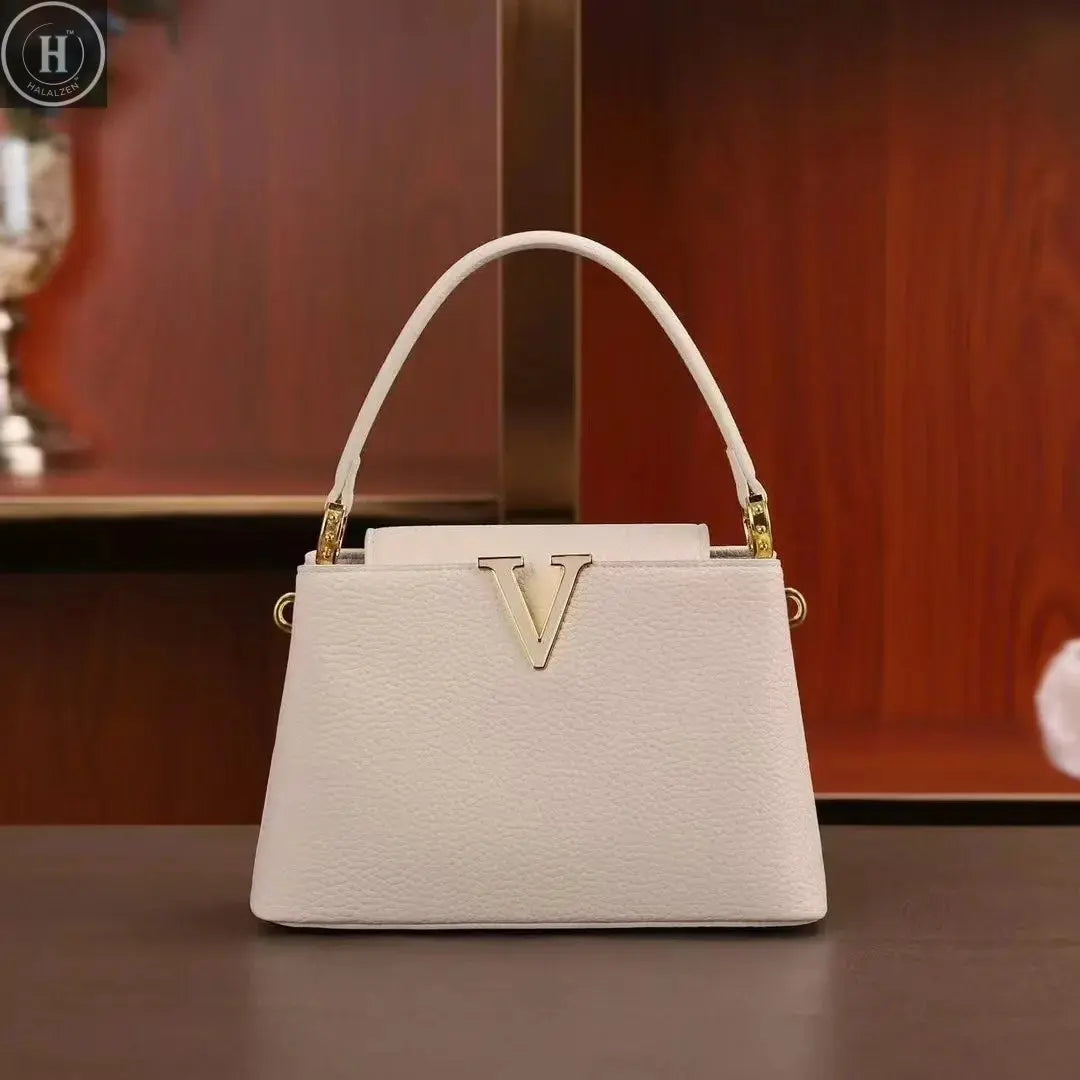 A fashionable crossbody bag with detachable shoulder straps and pebble-patterned leather for ladies HALALZEN