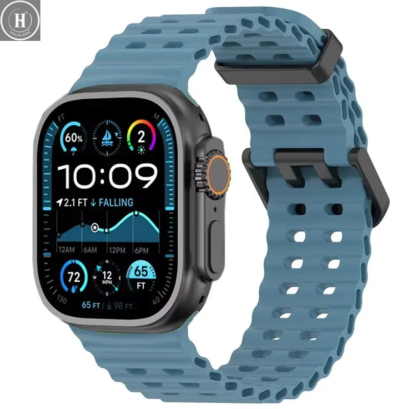 Ocean Strap For Apple Watch Band Ultra 3/2 49mm Series 11 10 46mm Sports Bracelet Wristband iWatch 9 8 7 6 5 SE 45mm 44mm Correa HALALZEN