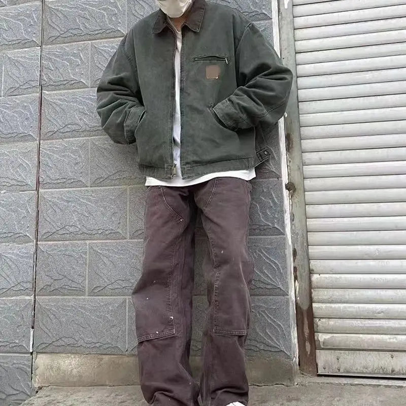 J97 Detroit American Vintage Washed Denim Tooling Jacket Canvas Jacket