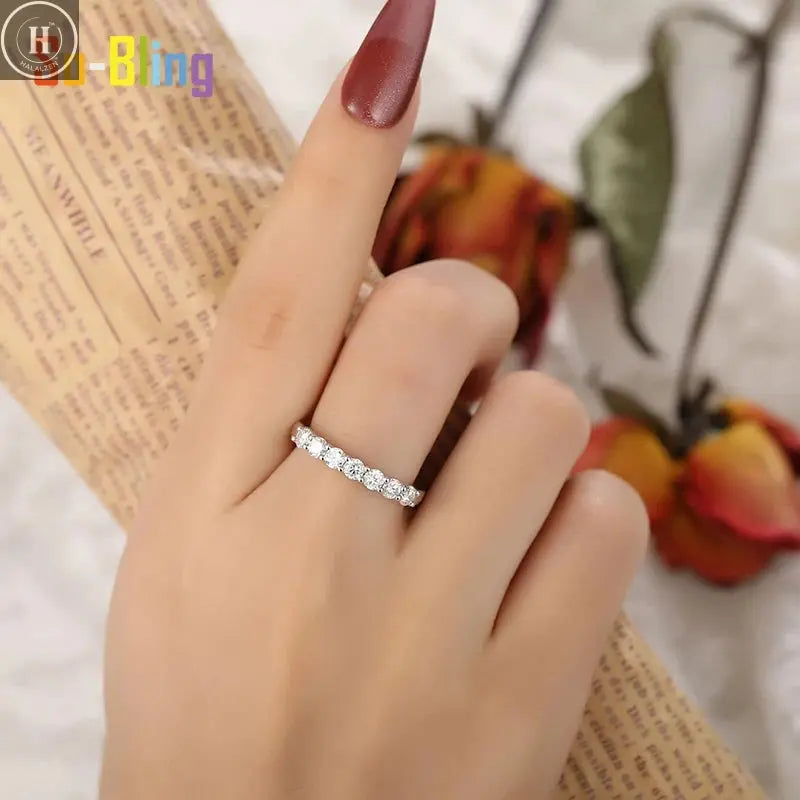 So-Bling S925 Sterling Silver Rings For Women Elegant Fine Cubic Zirconia Ring Bridal Wedding Engagement Women Trendy Jewelry HALALZEN