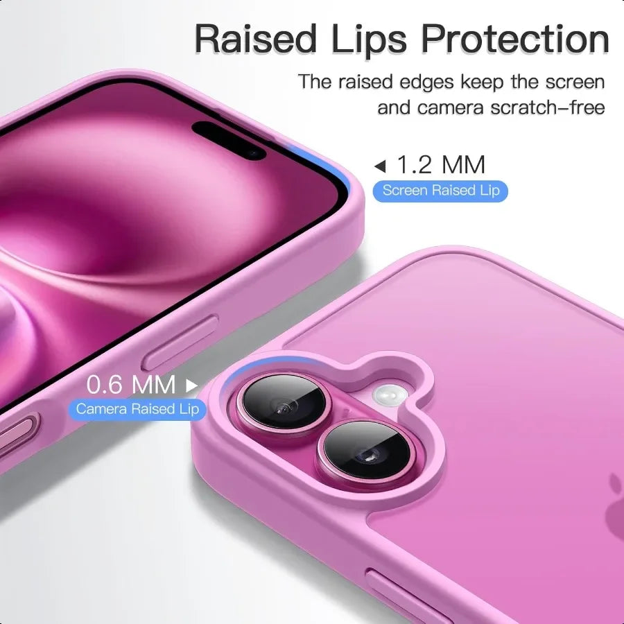 h Matte Case for iPhone 16 6.1Inch Shockproof Military Grade Drop Protection Frosted Translucent Back Phone Cover AntiFingerpri