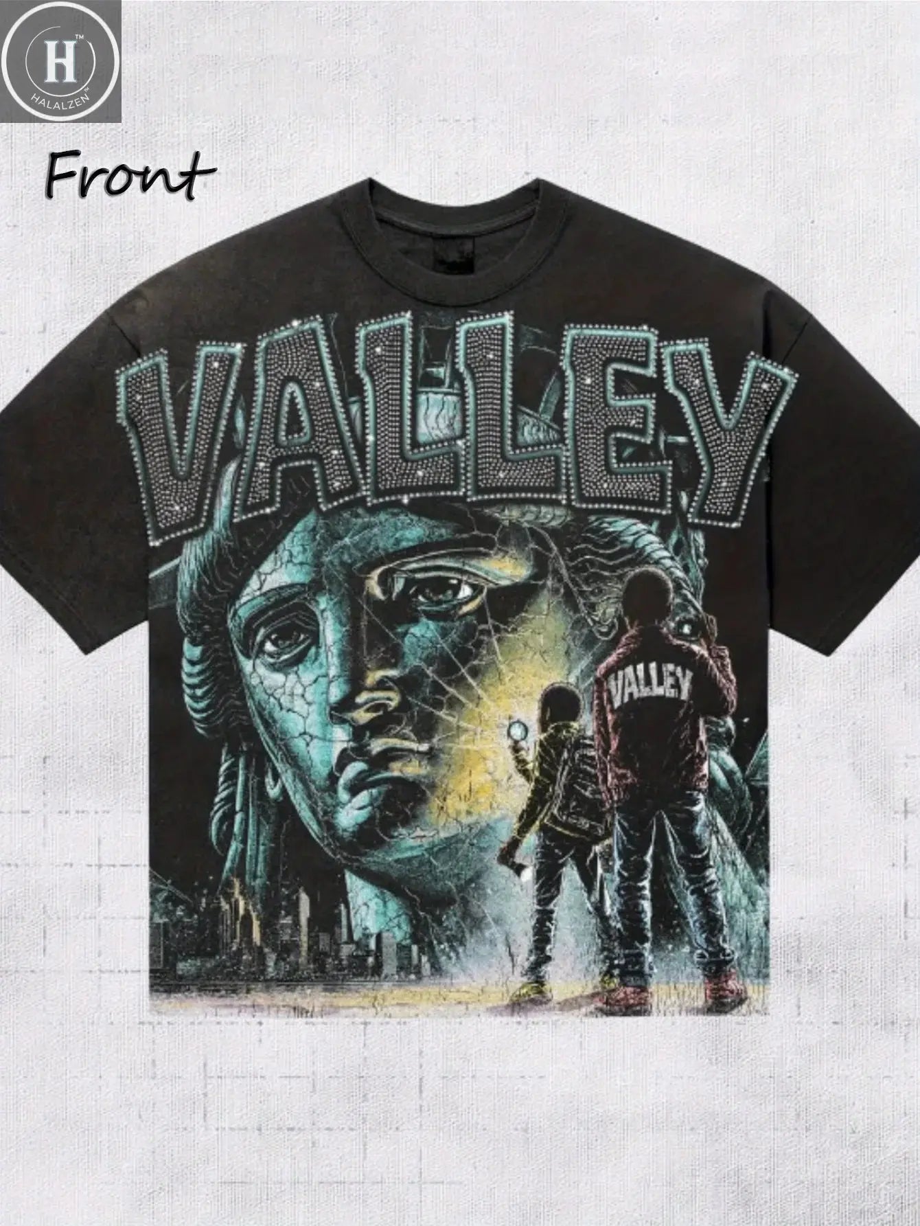 Valley Pattern 100% Cotton Soft, Comfortable and Casual Men's T-shirt, Sports and Fitness Outerwear, Travel Top HALALZEN