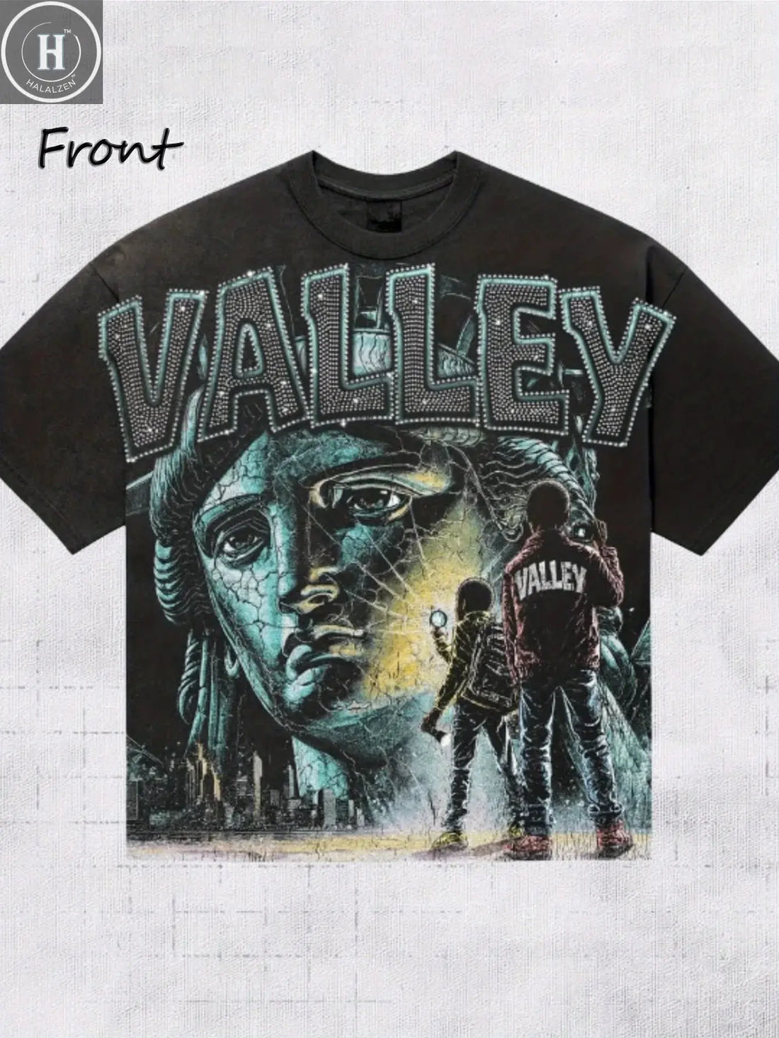 Valley Pattern 100% Cotton Soft, Comfortable and Casual Men's T-shirt, Sports and Fitness Outerwear, Travel Top HALALZEN