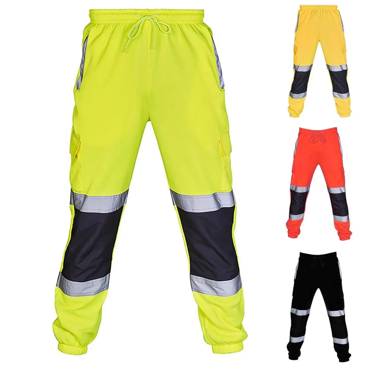 Reflective Stripes Strips Pants Men Work Trousers Hi Vis Pants High Visibility Work Wear Pants Road Construction Safety Trousers Halalzen UK
