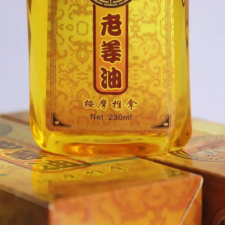 Old Ginger Oil 230ML  Ginger Body Massage Essential Oil Scraping Open Back Pass Meridian Fever Beauty Salon SPA HALALZEN