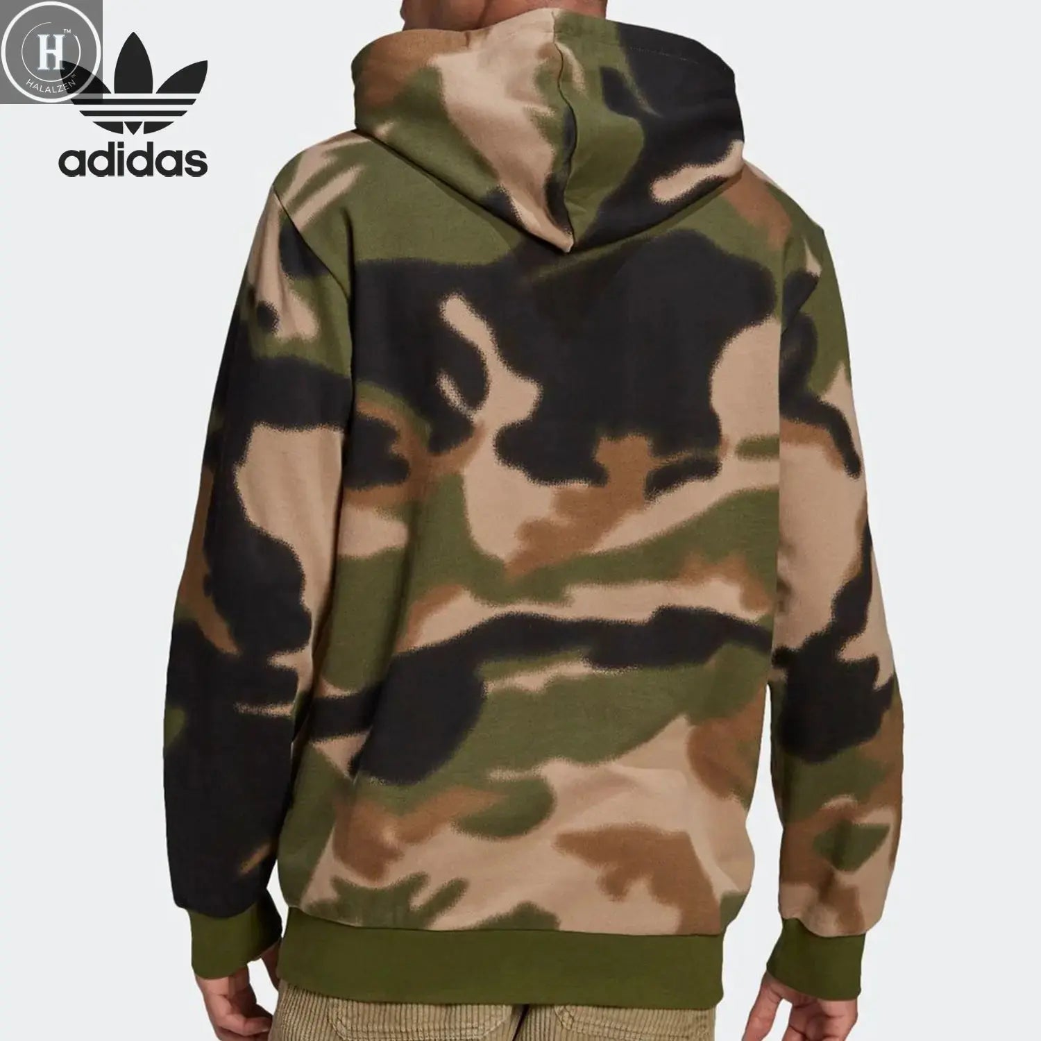Adidas Originals Men's New Camouflage Hooded Sportswear Sweatshirt GN1879 HALALZEN