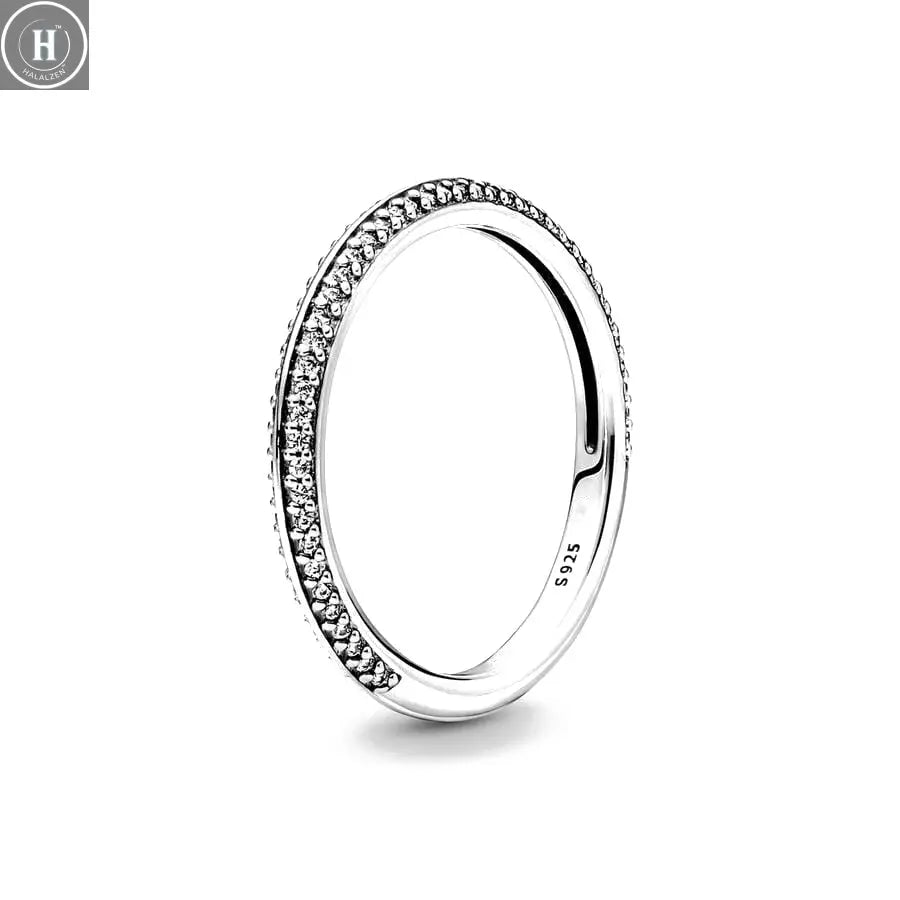 Hot Sale Original 925 Sterling Silver Women Finger Rings for Women Silver Love Heart Rhomboid Moon Star Luxury Jewelry Trinkets HALALZEN