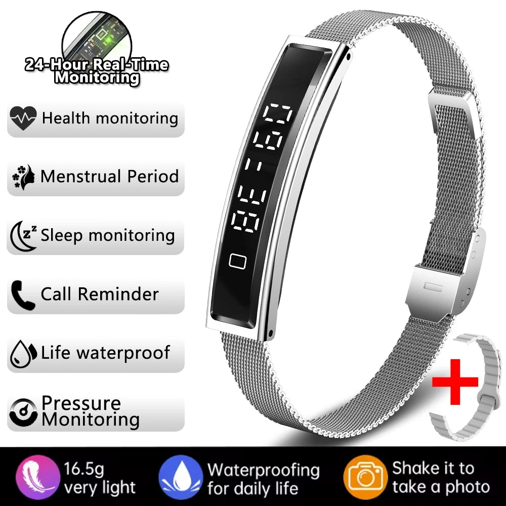 2026 New Fashion Women Smart Bracelet Sport Mode Fitness Tracker Heart Rate Health Monitoring IP68 Waterproof Smart Watch Men