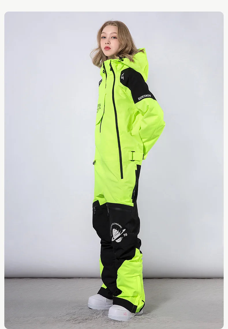 Winter 2025 New One Piece Snowsuit Women Outdoor Snowboard Men Overall Warm Windproof Waterproof Ski Jumpsuit Mountain Clothes