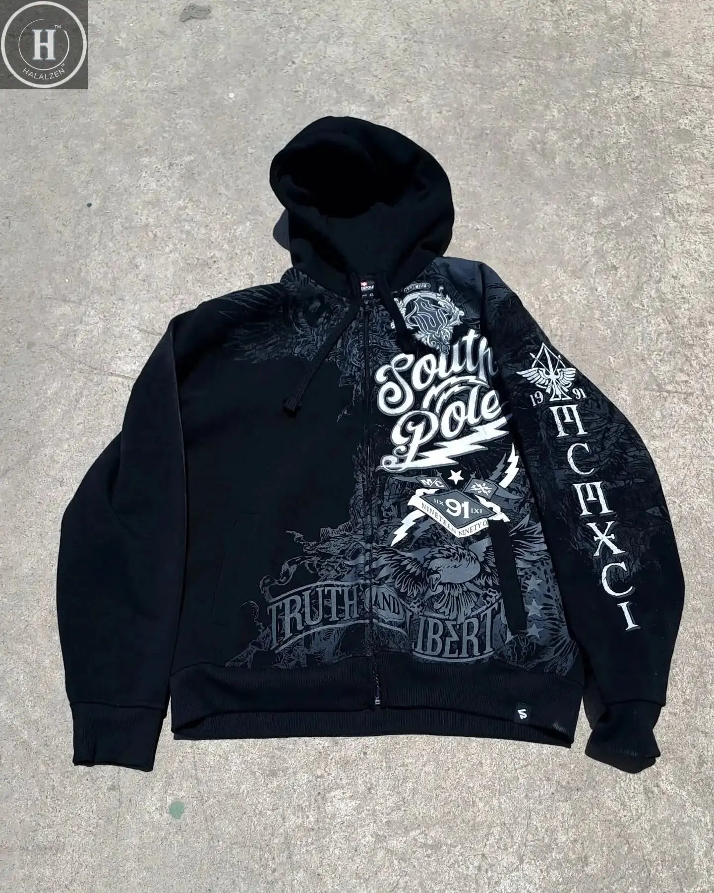 Trendy gradient tie-dye sweatshirt, personalized text print, high street style hooded cardigan, same style for men and women HALALZEN