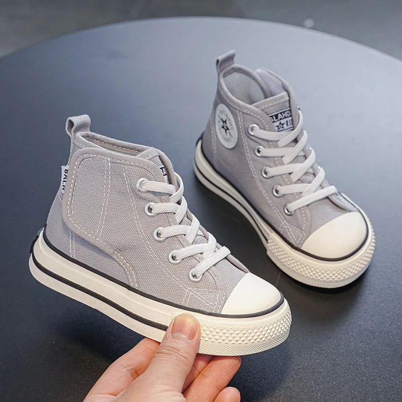 Spring and Autumn New Children's Canvas Shoes Boys High-Top White Shoes Girls Casual Shoes Parent-Child Shoes Board Shoes