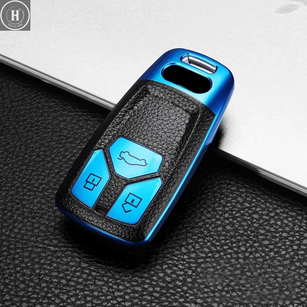TPU Car Key Cover Case Smart Fob Key Case Shell Keychain For Audi A4 A5 S4 S5 B9 8W Q7 4M Q5 TT TTS RS Coupe Roadster 2017 2018 HALALZEN