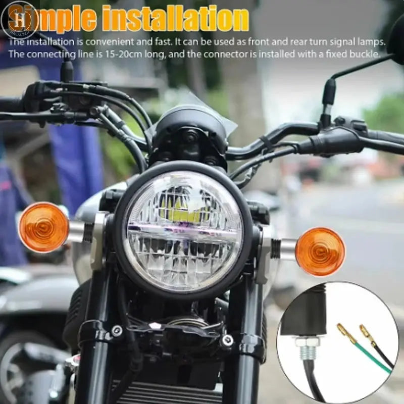 M10 Motorcycle Turn Signal Light 12V Side Direction Indicator Lamp For Honda Scooter Cruiser Cafe Racer Retro Turn Signal Lights HALALZEN