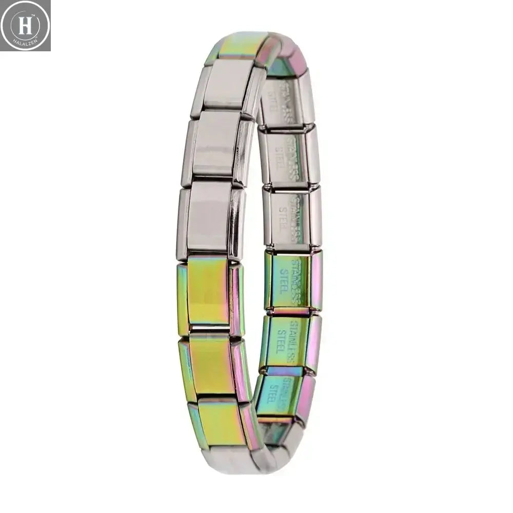 Hapiship New Women's Jewelry 9mm Width Italian Elastic Charm Bracelet Fashion Stainless Steel Bangle ST- HALALZEN