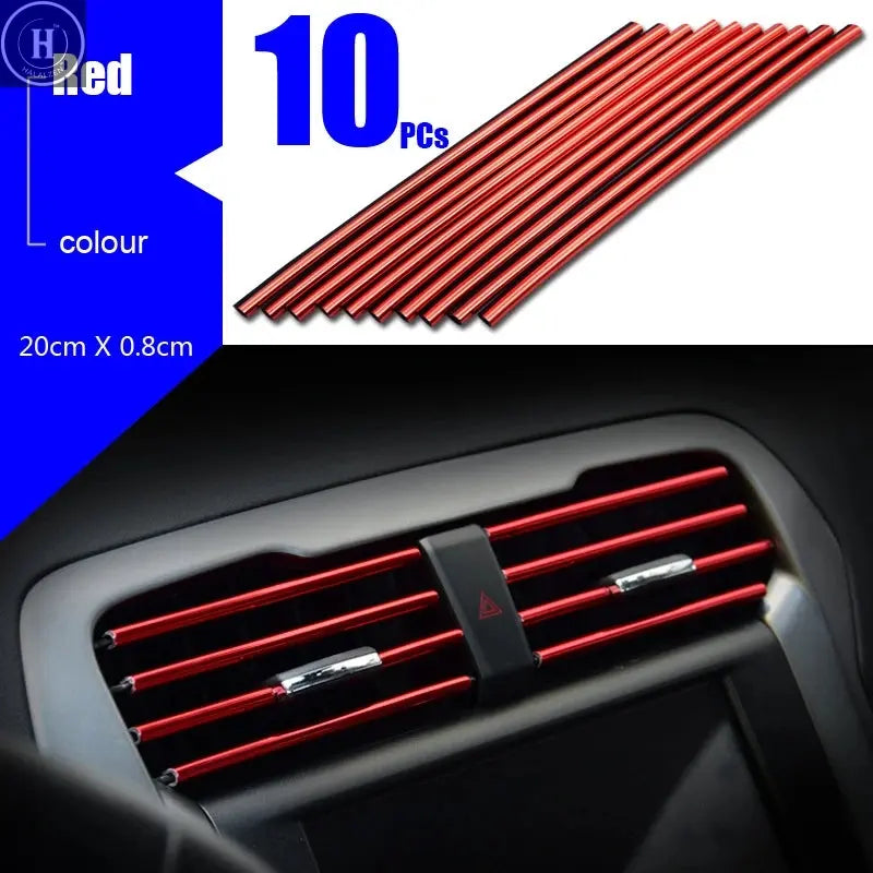 10pcs Universal Car Air Conditioner Outlet Decorative U Shape Moulding Trim Strips Decoration  Styling Car Accessories Interior HALALZEN