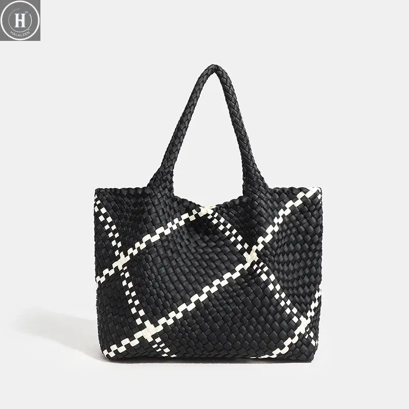 Large size women's tote bag Women's fashion bags 2024 Hot product Neoprene material women's hand-woven bag Large volume Tote bag HALALZEN