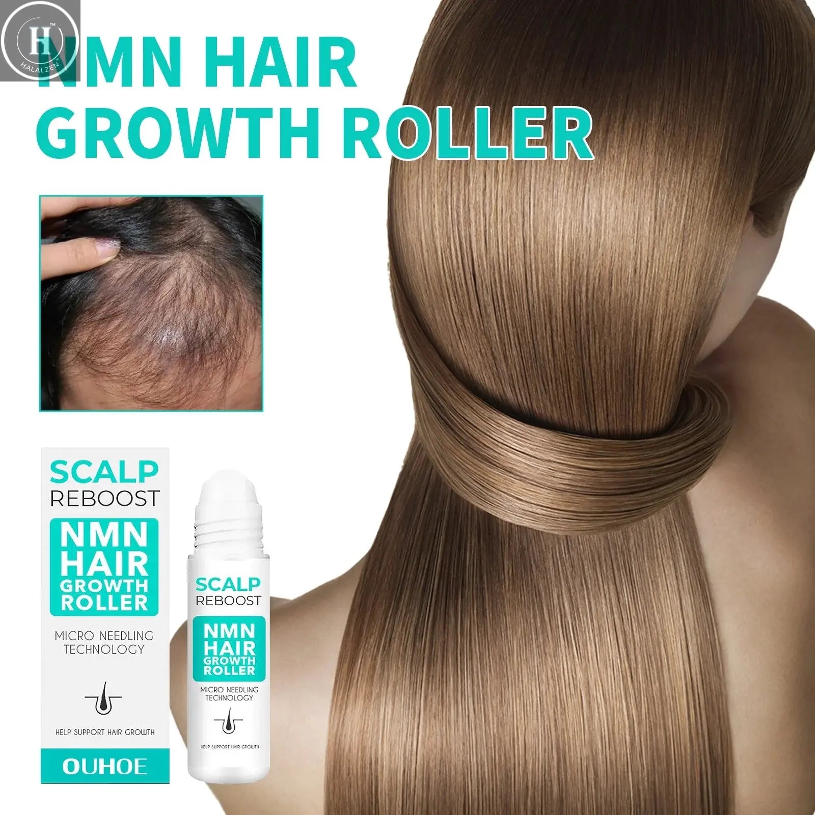 Dense Hair Ball Essence Thick Hair Root Strong Hairline Firm Hair Prevent Hair Loss Hair Care Serum Oil Hair Growth Roller HALALZEN