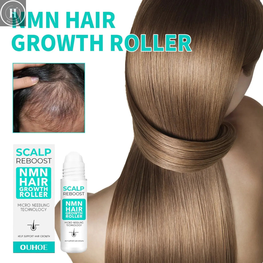 Dense Hair Ball Essence Thick Hair Root Strong Hairline Firm Hair Prevent Hair Loss Hair Care Serum Oil Hair Growth Roller HALALZEN