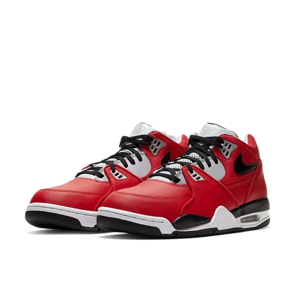 NIKE Original Flight Legacy comfortable and versatile men's mid-top retro basketball shoes red and white