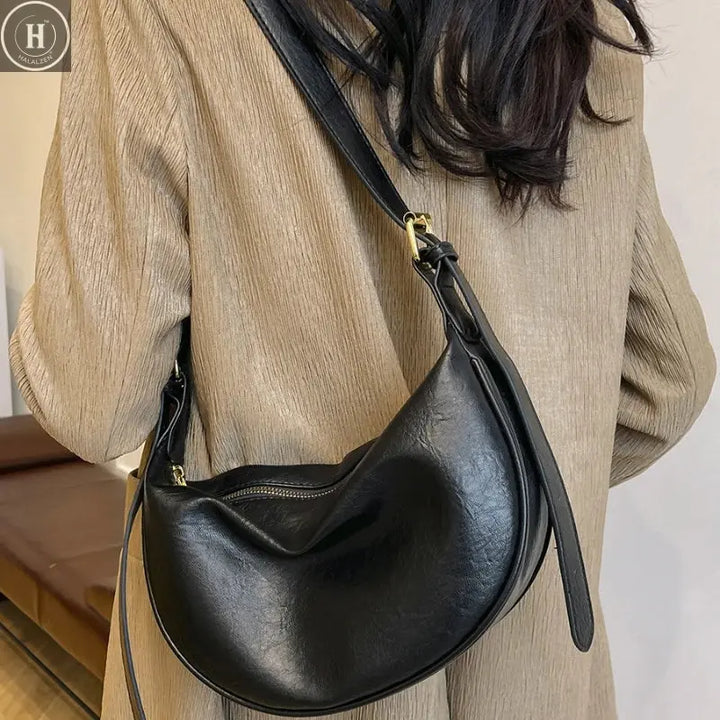 2025  Large Capacity Soft Crossbody Bags for WomenLuxury Handbags Solid Shoulder Bags Female Casual Travel Hobos Bag Vintage Sac HALALZEN