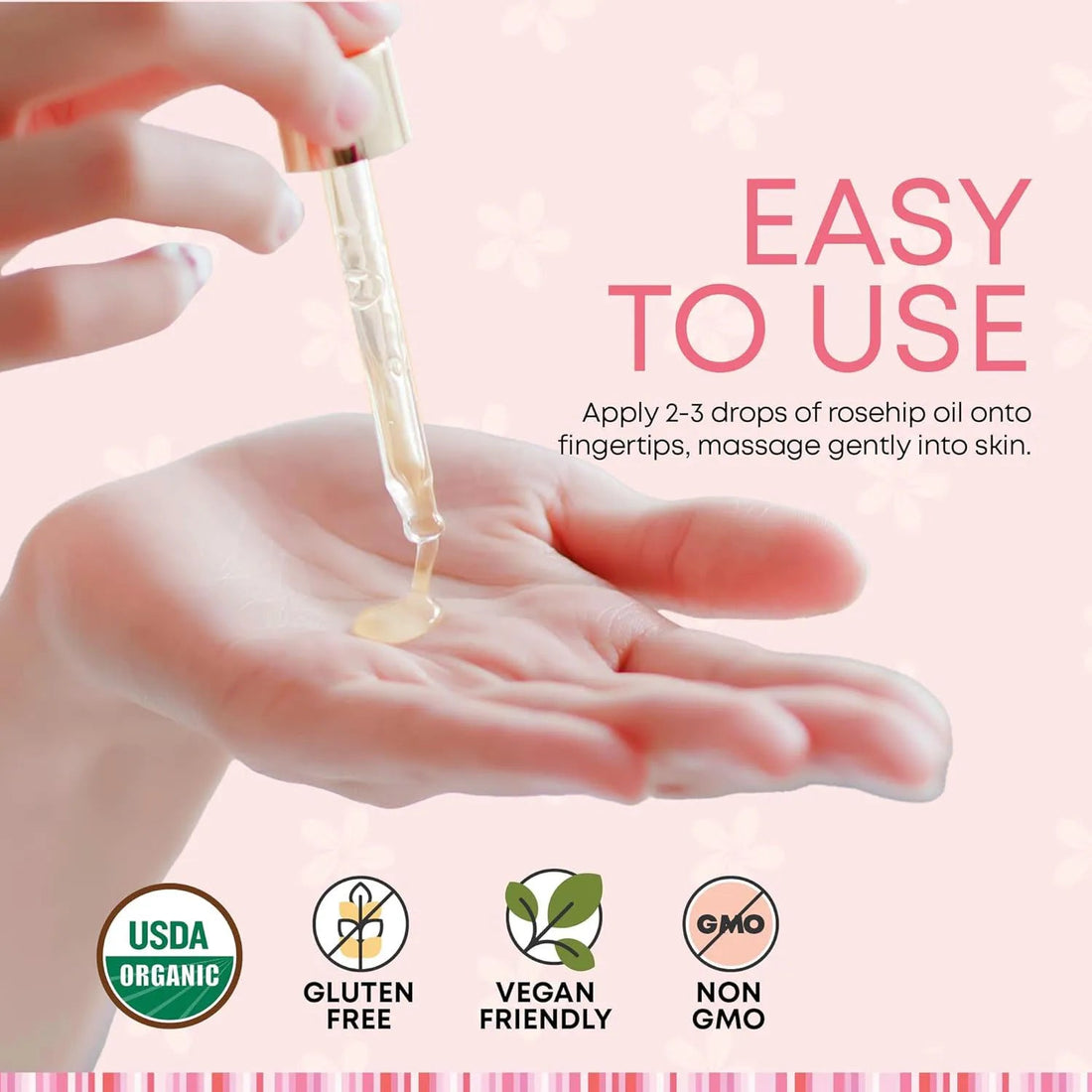 Organic Rosehip Oil Antioxidant Improve Fine Lines Wrinkles Firming Lifting Repair Moisturizer Nourish Smooth Hair Skin Care Oil HALALZEN