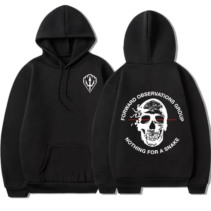 Hoodie Gothic Clothing Men and Women Forward Observation Group Hoodie Punk Skeleton Fashionable Retro Graphic Hoodie Sweatshirt