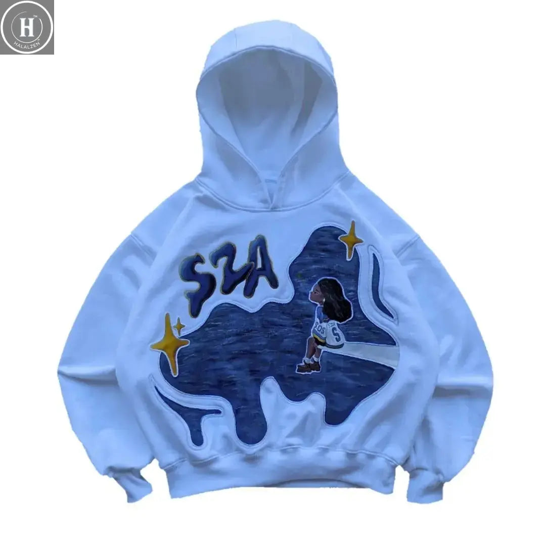 Women Harajuku Casual Print Loose Hoodies Spring Long Sleeve Hooded Sweatshirt Simplicity Lazy Style Pullover Tops Streetwear HALALZEN