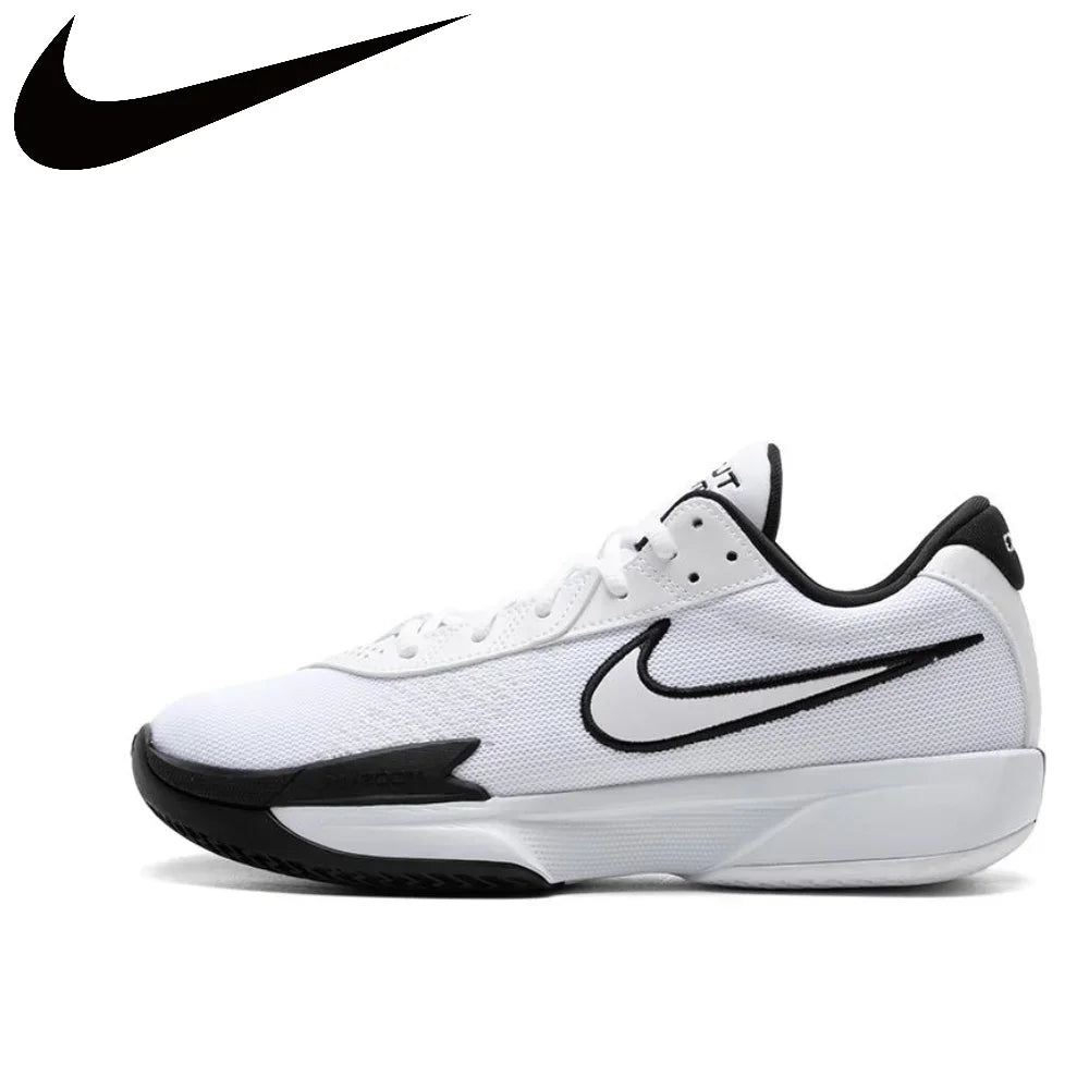 Nike Air Zoom G.T. Cut Academy Men's Low Top Basketball Shoes Comfortable Shock Absorbing Athletic Shoes Gray and White Colorway