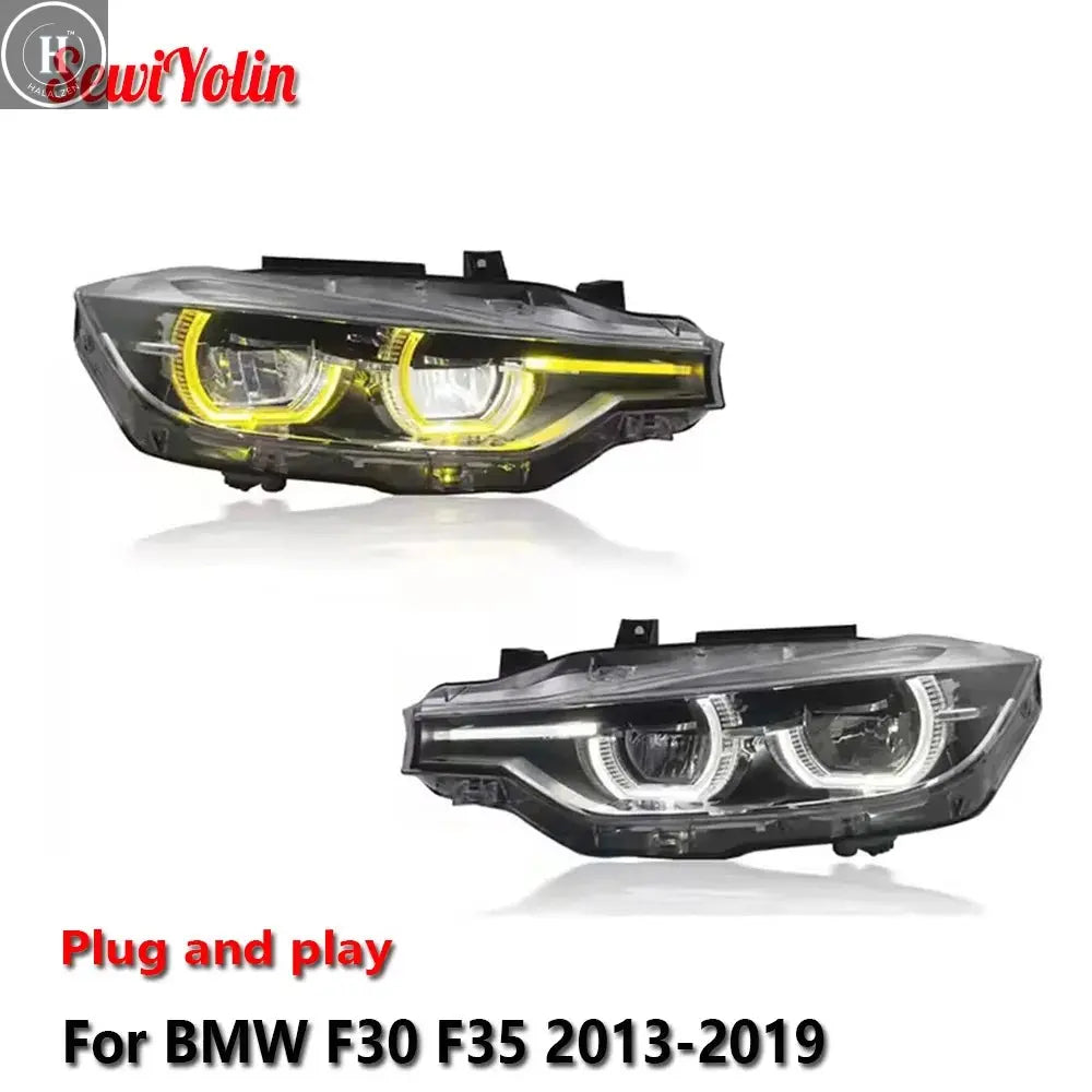 Car LED Headlight Light Assemblies For BMW 3 Series F30 F35 2013-2019 Yellow White LED DRL Turn Signal Lamp Plug and Play HALALZEN