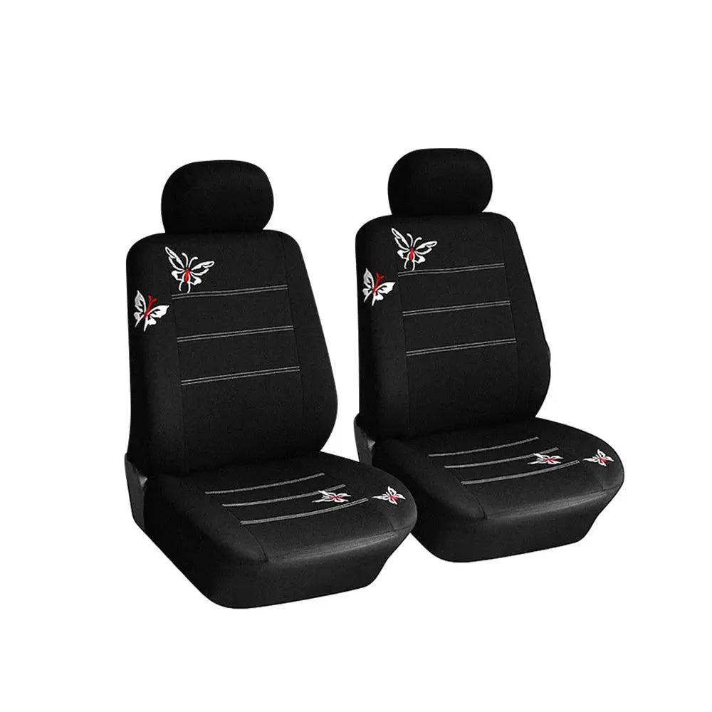 Butterfly Embroidery 4/9Pcs Set Car Covers Mat Protect Front Rear Car Seat Covers Set Car Seat Protector Cushion HALALZEN