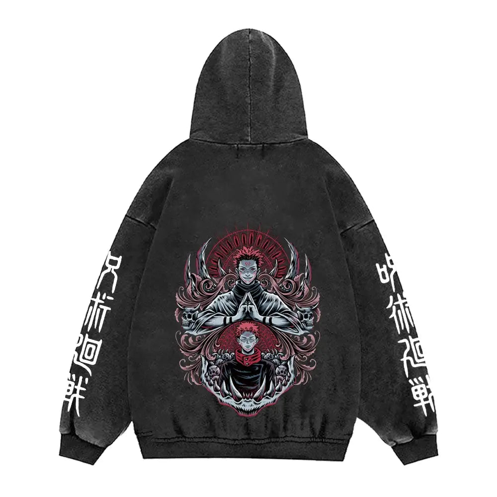 Jujutsu Kaisen Anime Hoodies Men Women 100%Cotton Toji Gothic Manga Sweatshirts Vintage Casual Pullover Fashion Streetwear Daily Halalzen UK