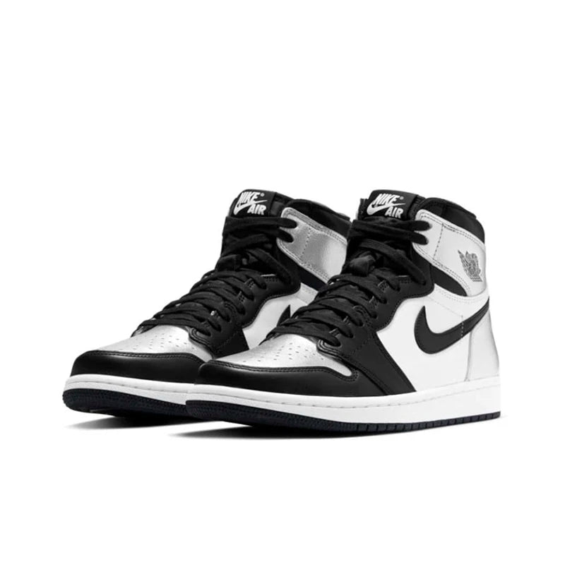 Original Jordan Air Jordan 1 High OG Retro "Silver Toe" Anti-Slip High Top Basketball Shoes Men's and Women's Sneakers