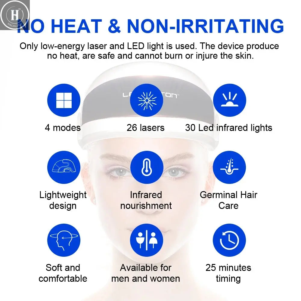 Lescolton laser helmet red light therapy hair laser hat for hair growth cap hair growth products LLLT hair regrow red light HALALZEN