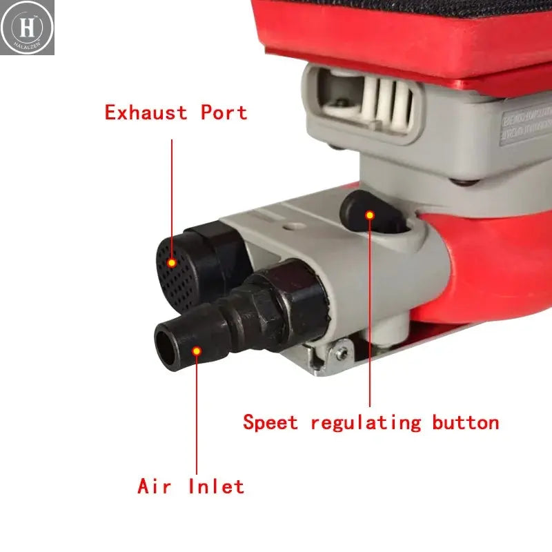 Pneumatic Grinding Machine 70x100mm Small Square Dry Grinding Head Vibrating Car Paint Surface Polishing Sandpaper Machine HALALZEN