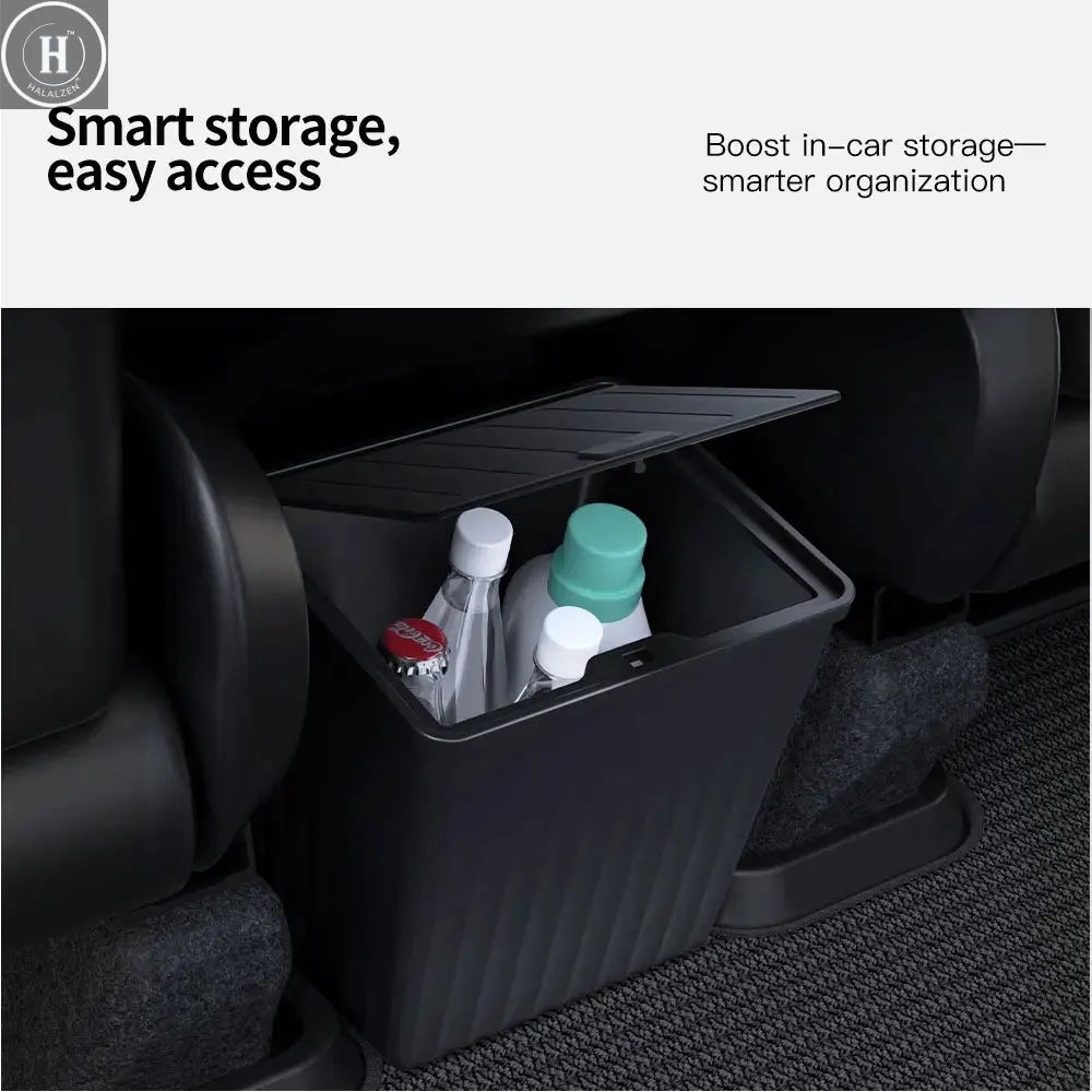 YZ For Tesla Model 3 Y Juniper Highland Rear Seat Storage Box Organizer Car Center Console Bins Backseat Trash Can Garbage Bag HALALZEN