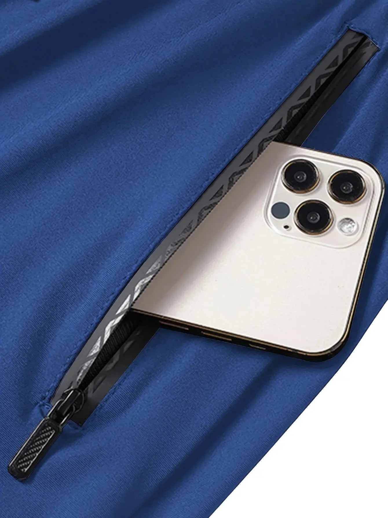 Men's Waist Drawstring Quick-drying High Elasticity Solid Color Sports Training Outdoor Long Pants With Zipper Pockets Halalzen UK