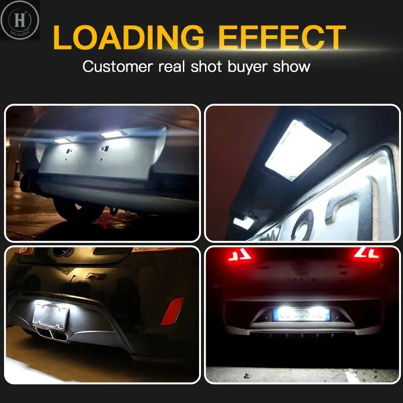 2Pcs For Hyundai I10 I20 Ioniq Veloster Genesis Coupe Tiburon Kia Rio Soul Picanto NO Error LED Number License Plate Light Lamps HALALZEN