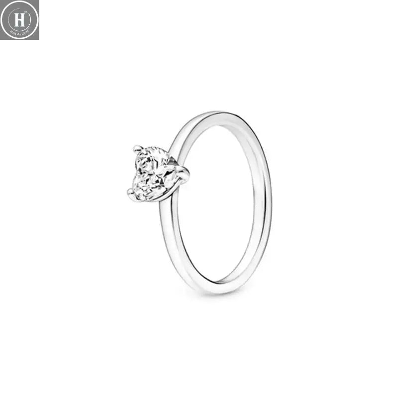 Hot Sale Original 925 Sterling Silver Women Finger Rings for Women Silver Love Heart Rhomboid Moon Star Luxury Jewelry Trinkets HALALZEN
