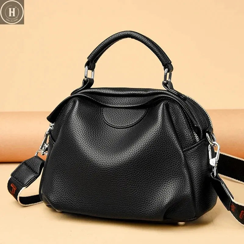 High Quality Soft Leather Tote Bag Fashion Women Shoulder Messenger Bag Large Capacity Wear-resistant Bag Luxury Handbag Sac HALALZEN