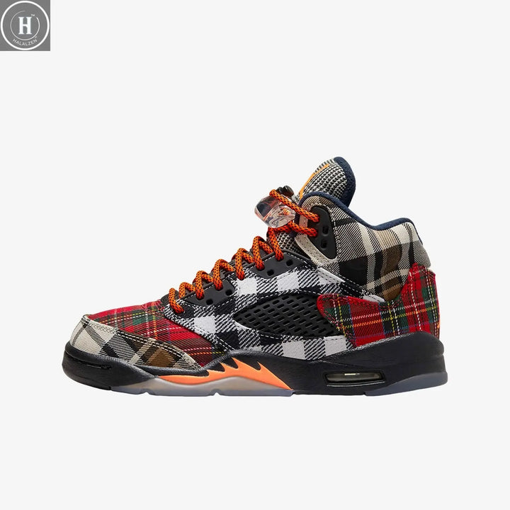 Nike genuine Jordan GS women's and children's checkered patchwork fashionable casual shoes FD4814-008 HALALZEN