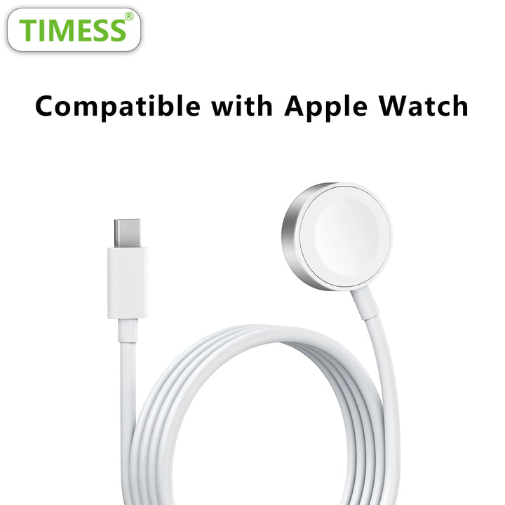 TIMESS Magnetic Wireless Type-C USB A Fast Charger for Apple Watch Ultra Series 10 9 8 SE Cable Charging for iWatch Series 7-1
